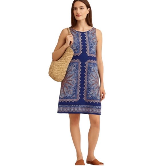 J. Jill Dresses & Skirts - J. Jill A Line shift dress with border print paisley pattern Size L